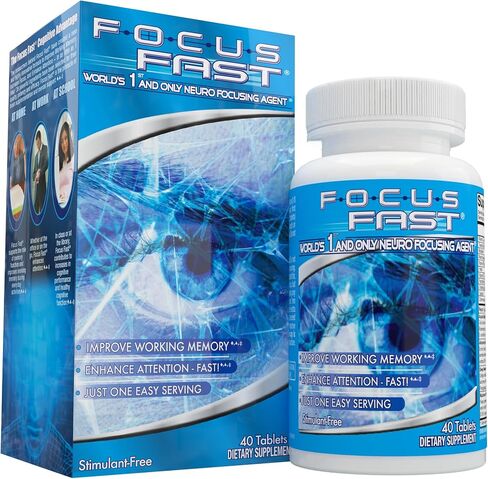 Focus Fast Brain Supplement - Improve Working Memory, Enhance Focus, Boost Cognition in as Little as 1 Hour. Caffeine/Stimulant Free Nootropic in Saudi Arabia
