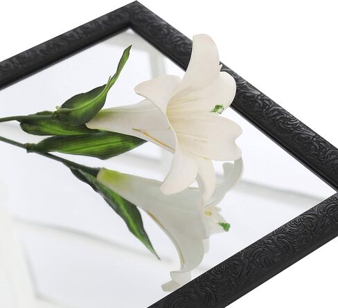 LFT HUIMEI2Y Door Mirror Full Length, Wall-Mounted Mirror Rectangle Tall with Engraving Frame for Bedroom, Living Room, Dressing Room, Black 50" x14" in Kuwait