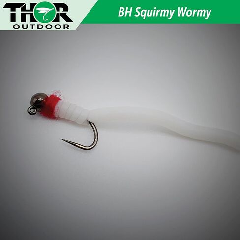 Thor Outdoor BH Squirmy Worm - Multi Pc Sets Wet Fly Fishing Flies for Trout, Panfish and Bass in Kuwait