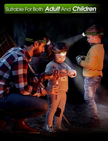 مصباح أمامي LED يعمل بالبطارية من Fulighture، زاوية قابلة للتعديل، عصابة رأس مريحة، خفيف الوزن ومحمول، مقاوم للماء IPX4، مناسب للأنشطة الخارجية والاستخدام اليومي in Kuwait