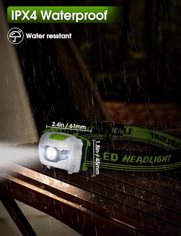 مصباح أمامي LED يعمل بالبطارية من Fulighture، زاوية قابلة للتعديل، عصابة رأس مريحة، خفيف الوزن ومحمول، مقاوم للماء IPX4، مناسب للأنشطة الخارجية والاستخدام اليومي in Kuwait