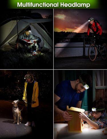 مصباح أمامي LED يعمل بالبطارية من Fulighture، زاوية قابلة للتعديل، عصابة رأس مريحة، خفيف الوزن ومحمول، مقاوم للماء IPX4، مناسب للأنشطة الخارجية والاستخدام اليومي in Kuwait