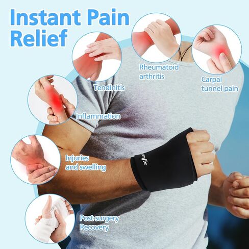 Trucomfie Cold Packs for Wrist & Thumb for Men- Hot & Cold Therapy, Reusable Gel Pack for Injuries, Arthritis, Tendonitis, Carpal Tunnel, Swelling & Bruises - Fits Either Hand, Large Size in Saudi Arabia