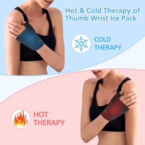 Trucomfie Cold Packs for Wrist & Thumb for Men- Hot & Cold Therapy, Reusable Gel Pack for Injuries, Arthritis, Tendonitis, Carpal Tunnel, Swelling & Bruises - Fits Either Hand, Large Size in Saudi Arabia