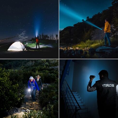 APLOS T03 Professional Tactical Flashlight, 5000 Lumen Tactical flashlights, high lumens Rechargeable flashlights with Clip, 500 Meters Long Range and 5000mAh high Capacity Battery in Kuwait