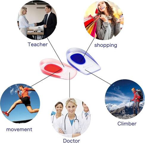 Plantar Fasciitis Liner - Silicone Heel Cup Pads for Plantar Fasciitis, Heel Pain, Bone Spur Pain and Achilles Tendon in Kuwait