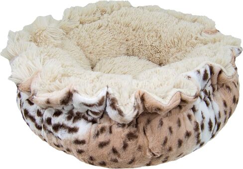 BESSIE AND BARNIE Ultra Plush Aspen Snow Leopard/ Blondie Shag Deluxe Dog/ Pet Lily Pod Bed in Kuwait