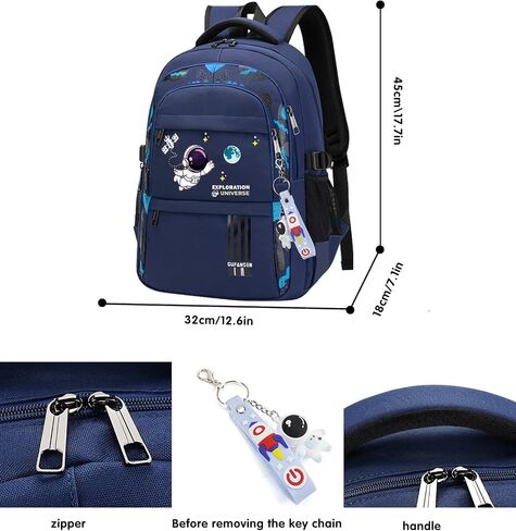 Astronaut Backpack for Boys Teens, Large Capacity School Bag Bookbag for Kids Elementary Middle (Black) in Saudi Arabia