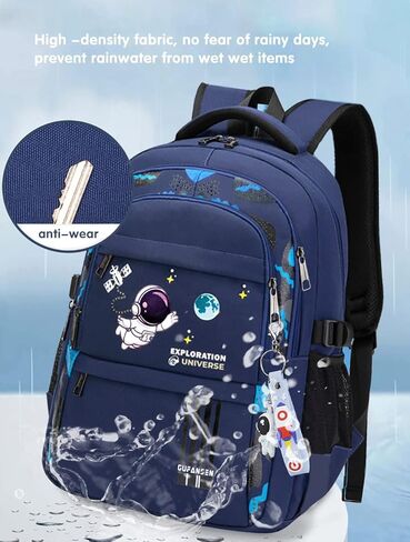 Astronaut Backpack for Boys Teens, Large Capacity School Bag Bookbag for Kids Elementary Middle (Black) in Saudi Arabia