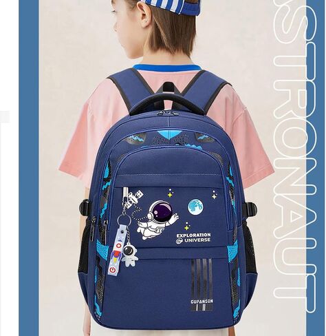 Astronaut Backpack for Boys Teens, Large Capacity School Bag Bookbag for Kids Elementary Middle (Black) in Saudi Arabia
