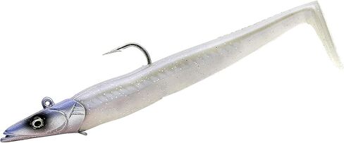 Savage Gear Sandeel Fishing Bait, 5 1/3 oz, Ghost Herring, Realistic Contours & Movement, Durable Construction, Two Tie Points, 5X Hooks, Holographic Eyes, Bait Keeper in Saudi Arabia