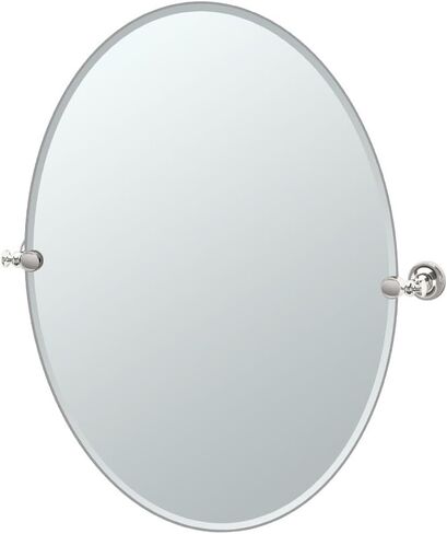 Gatco 4129LG Tavern Frameless Oval Mirror, 32 Inch, Polished Nickel in Saudi Arabia