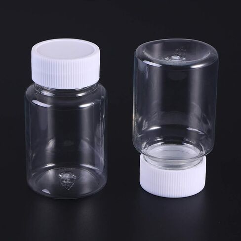 Exceart 20pcs 80ml Empty Potable Clear Plastic Medicine Pill Bottle Container Cosmetic Bottle with Cap for Pill Tablet Liquid Water Sample in Saudi Arabia