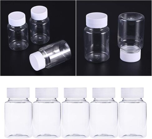 Exceart 20pcs 80ml Empty Potable Clear Plastic Medicine Pill Bottle Container Cosmetic Bottle with Cap for Pill Tablet Liquid Water Sample in Saudi Arabia