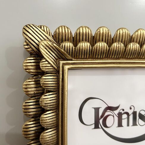4x6 Vintage Picture Frame Antique Gold Photo Frames 4 x 6 Golden Leaves Decorative for Table & Wall Mount Vertical Horizontal in Kuwait