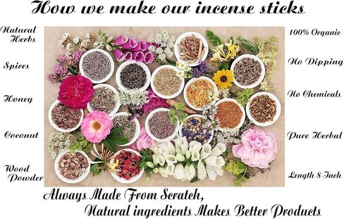 أعواد بخور راجيسي الباتشولي 100 جرام مع حامل بخور خشبي عادي - 100% عضوي طبيعي نقي - ملفوف يدويًا وخالي من المواد الكيميائية - مثالي للعلاج العطري في الكنيسة، وتخفيف التوتر، والتأمل in Kuwait