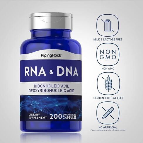 ملحق الأنابيب الصخرية RNA DNA | 200 كبسولة | حمض الريبونوكليك ومركب حمض الديوكسي ريبونوكلييك | غير معدّل وراثيًا، وخالي من الغلوتين in Saudi Arabia