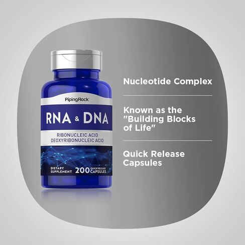 ملحق الأنابيب الصخرية RNA DNA | 200 كبسولة | حمض الريبونوكليك ومركب حمض الديوكسي ريبونوكلييك | غير معدّل وراثيًا، وخالي من الغلوتين in Saudi Arabia