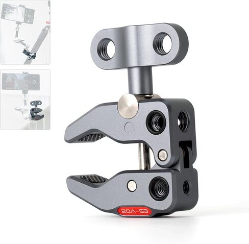 VILTROX Super Clamp ES-V02 دعامة مشبك سرطان البحر مع فتحات ملولبة 1/4 بوصة 3/8 بوصة، حامل مشبك على شكل سرطان البحر لكاميرا العمل، والهاتف، وأضواء LED، وشاشة الكاميرا، والميكروفون، ومستقبلات الفلاش اللاسلكية، والمشغلات in Saudi Arabia