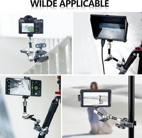 VILTROX Super Clamp ES-V02 دعامة مشبك سرطان البحر مع فتحات ملولبة 1/4 بوصة 3/8 بوصة، حامل مشبك على شكل سرطان البحر لكاميرا العمل، والهاتف، وأضواء LED، وشاشة الكاميرا، والميكروفون، ومستقبلات الفلاش اللاسلكية، والمشغلات in Saudi Arabia