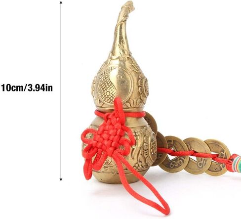 نحاس نقي وو لو Cucurbit مع 5 عملات معدنية الحظ الجيد الصيني هو لو القرع مكتب غرفة نوم سيارة الحلي in Saudi Arabia