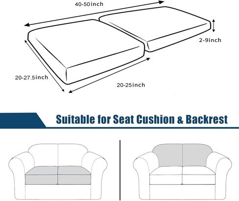 أغطية وسائد أريكة طاردة للماء من NC HOME، أغطية فردية لوسائد الأريكة (3 قطع، رمادي فاتح) in Kuwait