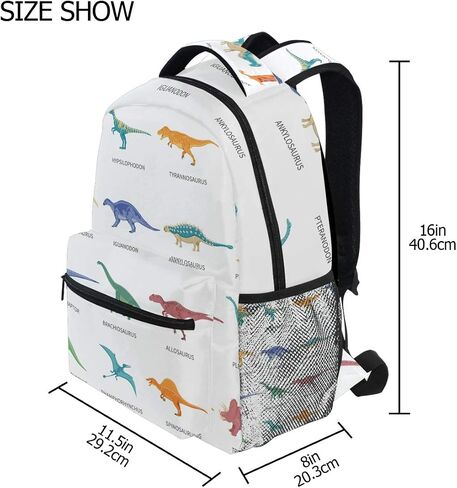 senya School Backpack Dinosaurs Colored Bookbag for Boys Girls Travel Bag One Size in Saudi Arabia