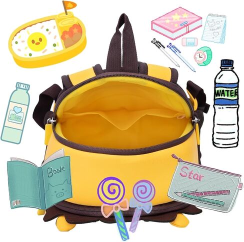 JoyRokaro Cute Toddler Backpack - Waterproof Preschool Backpack Lunch Bag for Kids 3-6 - 3D Neoprene Cartoon Animal Schoolbag for Toddlers - Lion Backpack for 3 4 5 6 Years Boys Girls Gift in Saudi Arabia