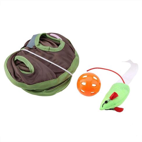 TOPINCN Cat Toy 9 Mouse Holes Pet Cat Interactive Toy Intelligence Trainning with Bell Ball Folding Creative Vocal Cat Mice Toy Hide Seek Toys in Saudi Arabia