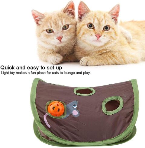 TOPINCN Cat Toy 9 Mouse Holes Pet Cat Interactive Toy Intelligence Trainning with Bell Ball Folding Creative Vocal Cat Mice Toy Hide Seek Toys in Saudi Arabia