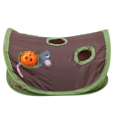 TOPINCN Cat Toy 9 Mouse Holes Pet Cat Interactive Toy Intelligence Trainning with Bell Ball Folding Creative Vocal Cat Mice Toy Hide Seek Toys in Saudi Arabia