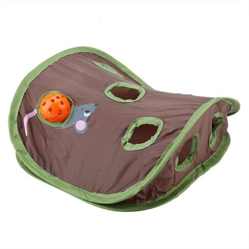 TOPINCN Cat Toy 9 Mouse Holes Pet Cat Interactive Toy Intelligence Trainning with Bell Ball Folding Creative Vocal Cat Mice Toy Hide Seek Toys in Saudi Arabia