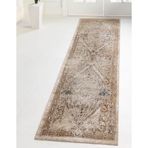 Rugs.com Eliza Collection Rug – 2' 2 x 6' 9 Runner Beige Low Rug Perfect for Hallways, Entryways in Kuwait