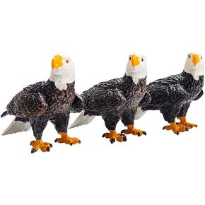 تمثال نسر اصلع بلاستيكي صغير من 3 قطع، تمثال نسر الحياة البرية لتزيين الكيك المنزلي ولوازم الحفلات وهدايا عيد الميلاد in Kuwait