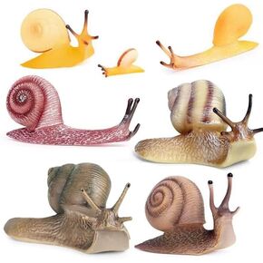 7 Pcs Snail Figurine Miniature Snail Model Realistic Animal Figurines Fairy Garden Micro Landscape Decor in Kuwait