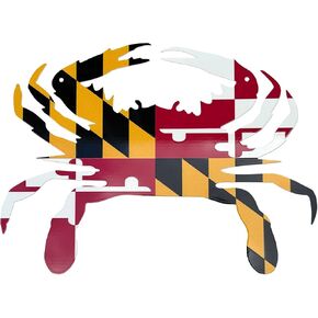 Maryland Flag Crab Décor, MD Crab Metal Wall Art, Novelty Maryland Gifts, Home Decoration for Indoor Outdoor (12 Inch) in Kuwait