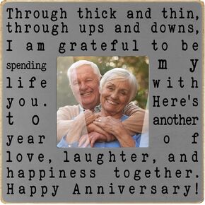 thygiftree هدايا الزفاف الذكرى السنوية للنساء والرجال، هدايا رومانسية سعيدة للذكرى السنوية لزوج الزوجة، هدايا الزفاف الأولى والأربعين والخمسين لزوج الزوجة، إطار صورة رمادي in Kuwait