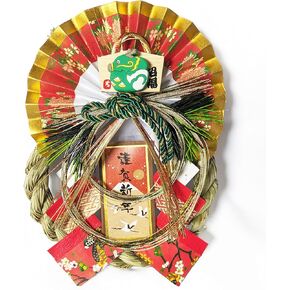K14105 ASAHI Zodiac Dragon SHIMENAWA. Japanese New Year's Decoration OSHOGATSU KAZARI. Hanging Straw Wreath Ornament. SHIMENAWA Sacred Rope. in Saudi Arabia