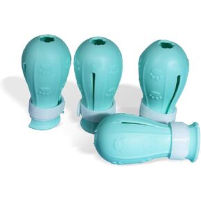 4 قطع من احذية القطط المضادة للخدش للقطط، اغطية اقدام القطط المطاطية القابلة للتعديل لحماية مخالب القطط بمقاسات مختلفة للعناية بالقطط والاستحمام والحلاقة in Kuwait