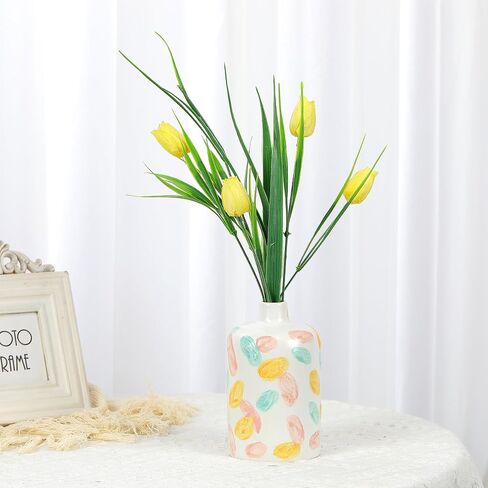 Colorful Ceramic Vase for Modern Home Decor, Flower Vase, Cute Vase for Room Decoration Aesthetics, Unique Small Vase Suitable for Centerpiece, Vase for Home,Office,Farmhouse,Shelf,Table,Bookshelf in Saudi Arabia
