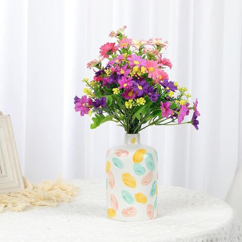Colorful Ceramic Vase for Modern Home Decor, Flower Vase, Cute Vase for Room Decoration Aesthetics, Unique Small Vase Suitable for Centerpiece, Vase for Home,Office,Farmhouse,Shelf,Table,Bookshelf in Saudi Arabia