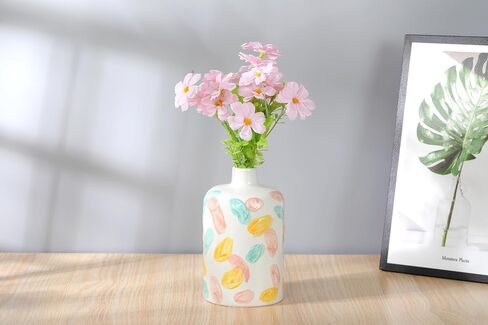 Colorful Ceramic Vase for Modern Home Decor, Flower Vase, Cute Vase for Room Decoration Aesthetics, Unique Small Vase Suitable for Centerpiece, Vase for Home,Office,Farmhouse,Shelf,Table,Bookshelf in Saudi Arabia
