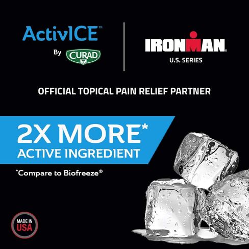 Curad IRONMAN ActivICE Roll-On Cooling Gel, Topical Pain Relief for Arthritis, Joint, Muscle, Back & Body Aches & Pain, 3 oz (1 count) in Saudi Arabia