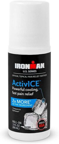 Curad IRONMAN ActivICE Roll-On Cooling Gel, Topical Pain Relief for Arthritis, Joint, Muscle, Back & Body Aches & Pain, 3 oz (1 count) in Saudi Arabia