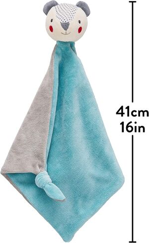 Petit Collage Organic Cotton Baby Blanket, Blue Bear - 100% Organic Soft Cotton, Cuddly Toy, 14.25" x 18", Newborn to Toddler in Saudi Arabia