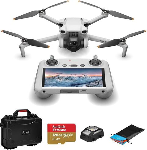 DJI Mini 3 Drone with RC Remote Controller, Carrying Case, 128GB microSD Card, Anti-Collision Light, Landing Pad in Saudi Arabia
