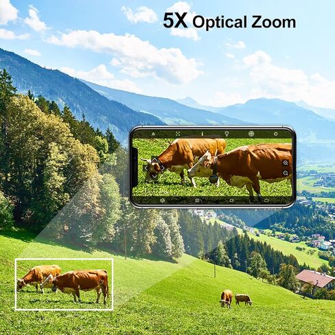 كاميرا مراقبة خارجية 3G/4G LTE PTZ من جينبولت، 2.5K، تكبير بصري 9X، كاميرا مراقبة اي بي او اي سي سي تي في مع شريحة اتصال، ضوء كاشف 5MP رؤية ليلية وصفارة انذار وانذار تلقائي وتتبع البشر [تيار مستمر in Kuwait