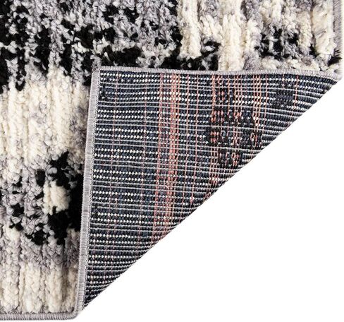 Rugs.com سجادة مجموعة Tagine - عداء بطول 10 أقدام باللونين الأسود والأبيض سجادة متوسطة الوبر مثالية لغرف المعيشة والمطابخ والمداخل in Kuwait