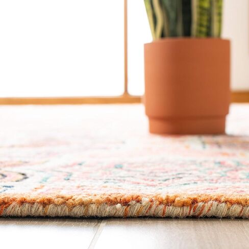 SAFAVIEH Aspen Collection Runner Rug - 2'3" x 8', Pink & Orange, Handmade Boho Wool, Ideal for High Traffic Areas in Living Room, Bedroom (APN260U) in Saudi Arabia