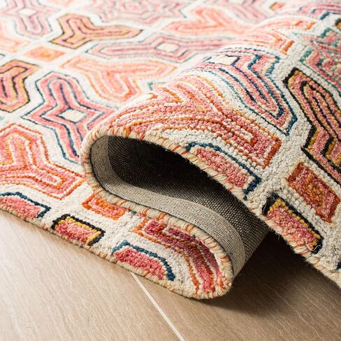 SAFAVIEH Aspen Collection Runner Rug - 2'3" x 8', Pink & Orange, Handmade Boho Wool, Ideal for High Traffic Areas in Living Room, Bedroom (APN260U) in Saudi Arabia